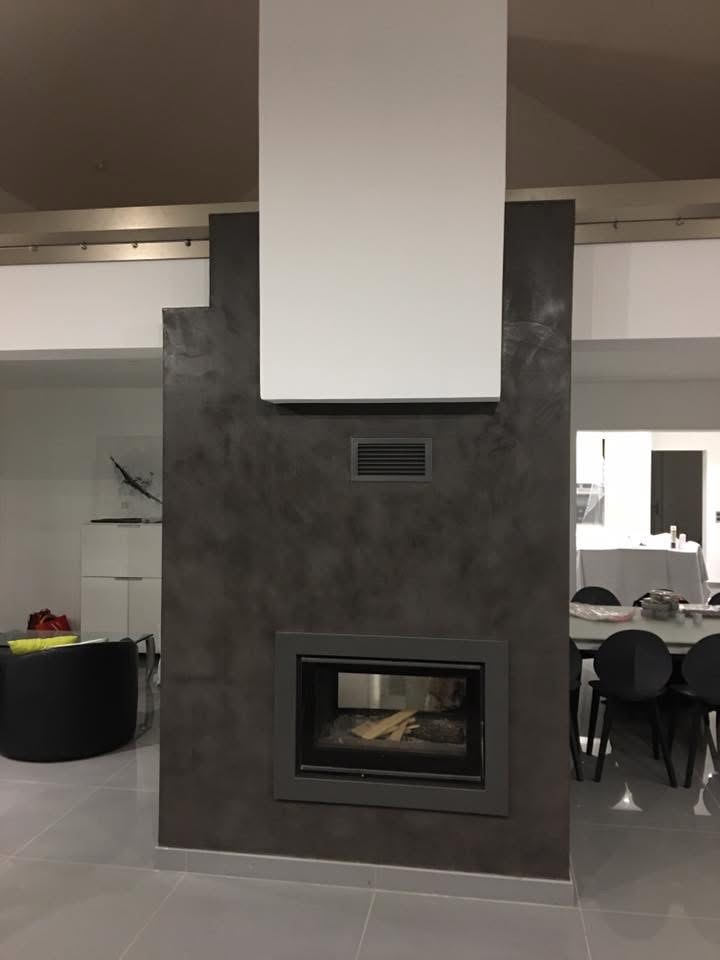 Béton ciré - cheminée